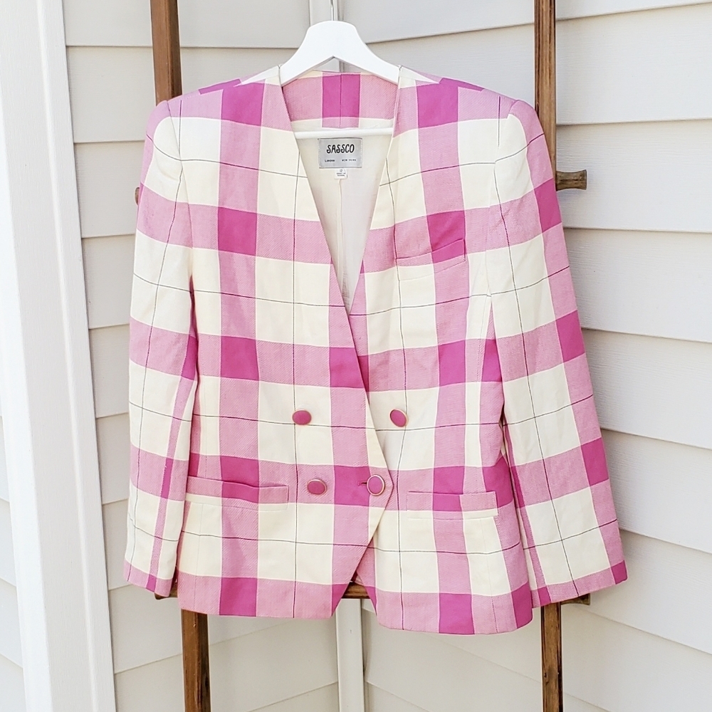 SASSCO London Checkered Blazer